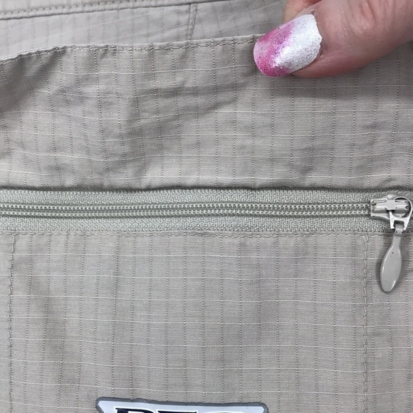 Columbia PFG Mens Size 36 Khaki Ripstop Flat Front Hiking Water Shorts - Picture 10 of 13